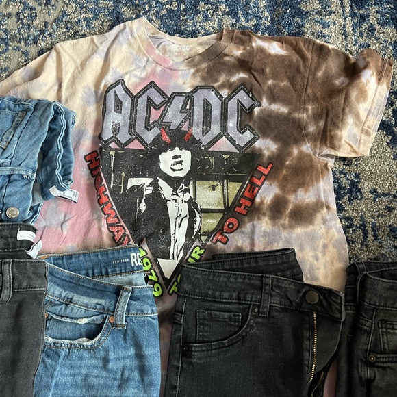 Assorted Denim Jeans and AC/DC Graphic Tee - Picture 2 of 4
